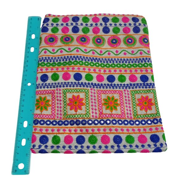 New Embroidered Ethnic Handmade Indian Kutchi Cross Body Bag Colorful - Picture 5 of 6